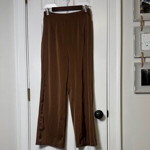 MOTF Brown Quiet Luxury Dress Pants High Rise Straight Leg Hidden Zip Size S